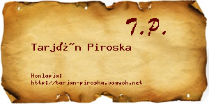 Tarján Piroska névjegykártya